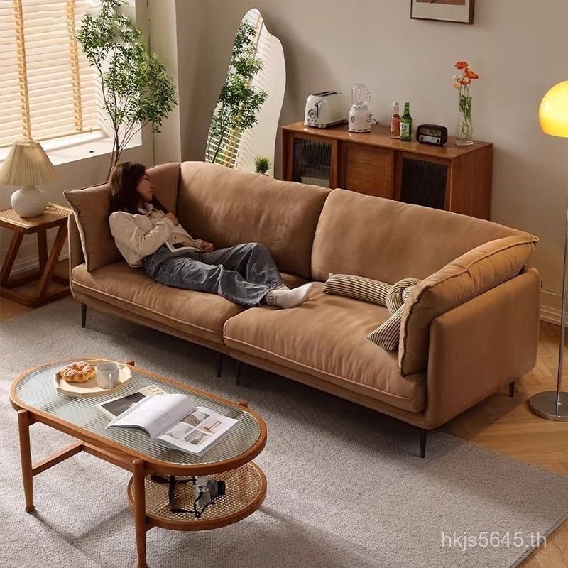 Small Apartment Double Clothing Store โซฟาเรียบง่ายห้องเช่า Influencer โซฟาผ้า Luxury Trio โซฟาประหย