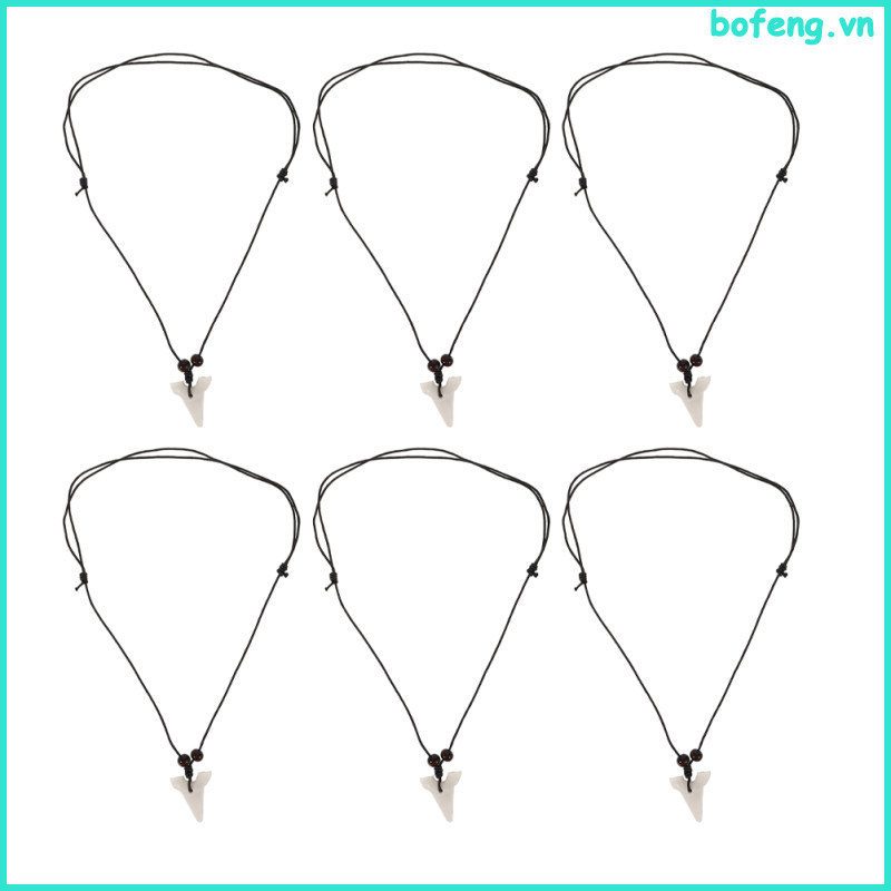 6PCS ฟันปลอมจี้สร้อยคอสําหรับชายเรซิ่น Charm Hawaiian Beach เครื่องประดับปรับสาย Surfer สร้อยคอสําหร