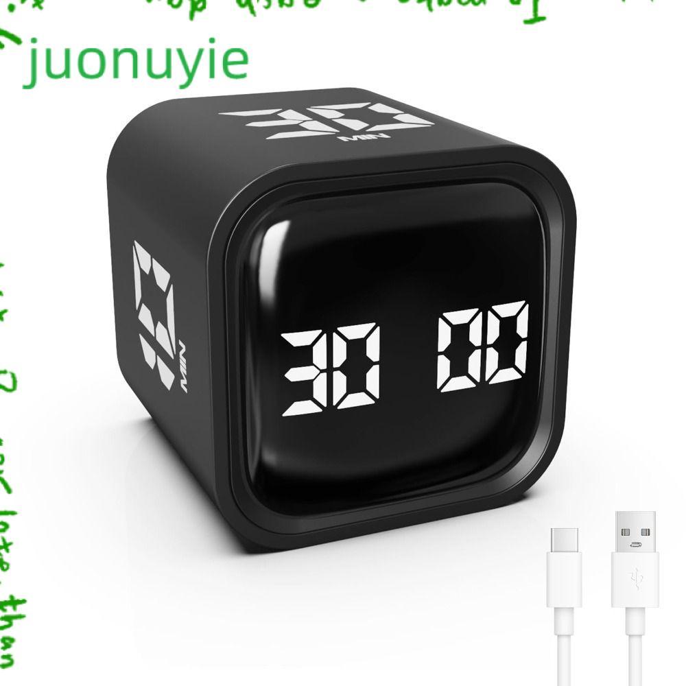 JUONUYIE Pomodoro Timer, 5/10/30/60min Gravity Sensing Digital Cube Timer, Custom Counting Rotation 