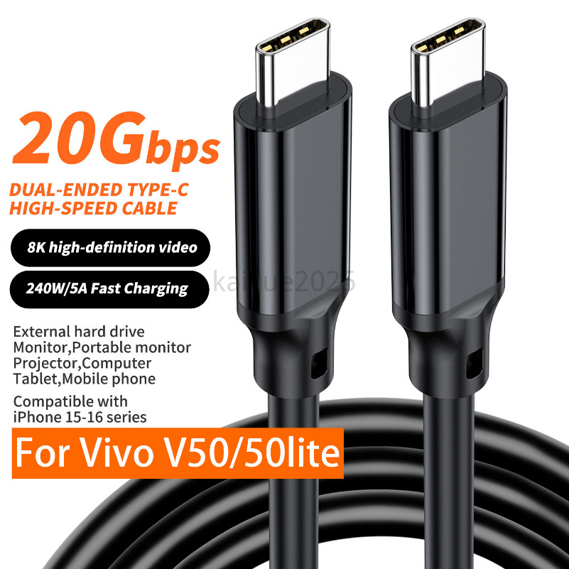 KY89 3 M/5 M 240 W 5A TUSB 3.2 Gen2 ประเภท C ถึง C สาย ThunderBolt 3 USBC 4K HD Video Data Charger ส