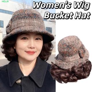 เฟลิกซ์ หมวกชาวประมงพร้อมวิกผม,หมวกถังวิกผมสังเคราะห์ผู้หญิง…