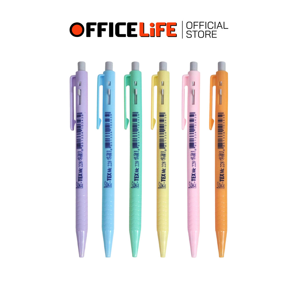 TEX (เท็กซ์) ปากกา ปากกาลูกลื่น รุ่น MC228 ด้ามพาสเทล ( 1 ด้าม / คละสี )