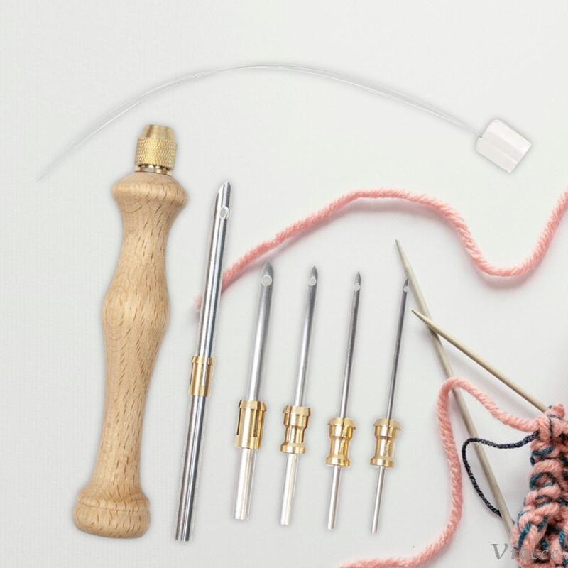 [Viocee] Punch Needle Tool Crafts Punch Needle พร้อมเข็ม 5 เข็ม DIY Craft Poching Needle ปากกาปักจับ