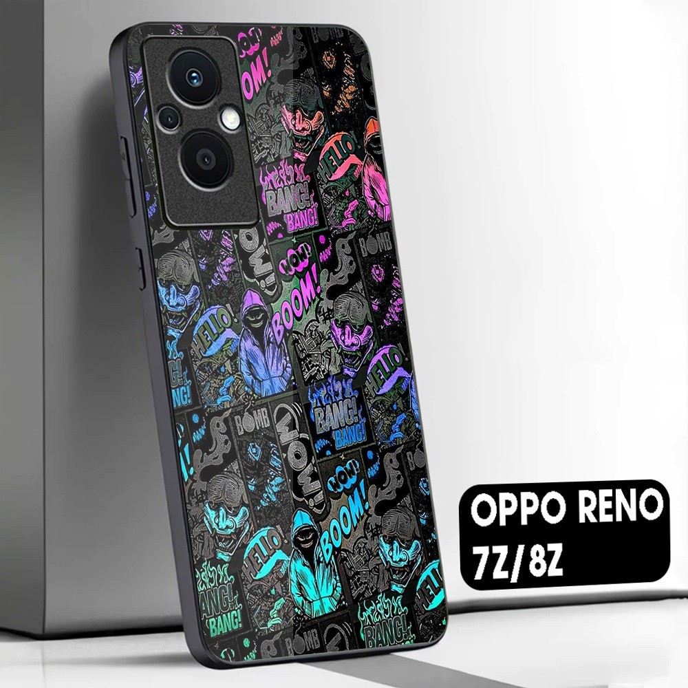 OPPO RENO 7z 8z 5G SOFTCASE | เคสเคลือบเงา Oppo reno 7 8 z 5G | เคสกราฟฟิตี้ M77 | เคสพรีเมี่ยมสุดเท