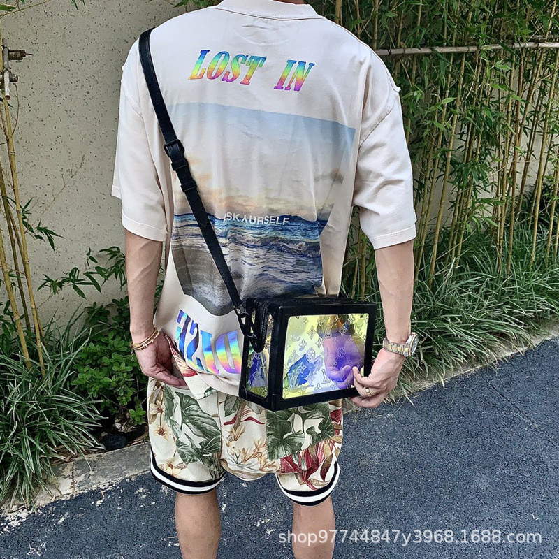 CQ4W ASK Sea Wave California Limited High Street Casual Loose Fit Couple's Short Sleeve T Men's T-sh