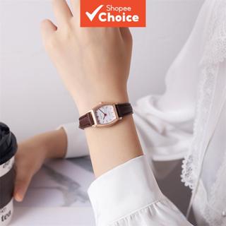 นาฬิกาควอทซ์ ไม่จํากัดเพศ แฟชั่นเกาหลีมินิมอลวินเทจสายหนังนั…