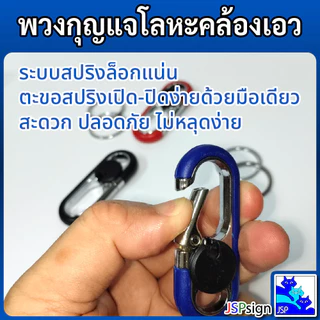 พวงกุญแจรถยนต์ โลหะผสม แข็งแรง ทนทาน มีตะขอคล้องเอวได้ พวงกุญแจโลหะ Keychain สำหรับรถ/บ้าน (สีแดง/ดำ/น้ำเงิน)