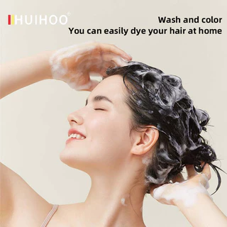 แชมพูปิดผมหงอก HUIHOO hair dye Shampoo 3in1 ย้อม บำรุง ปิดผมขาวA