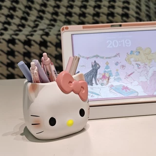 ที่ใส่ปากกา ที่ใส่แปรงแต่งหน้า ลายคิตตี้ กล่องเก็บของตั้งโต๊ะ การ์ตูน น่ารัก สำหรับนักเรียน ของขวัญ