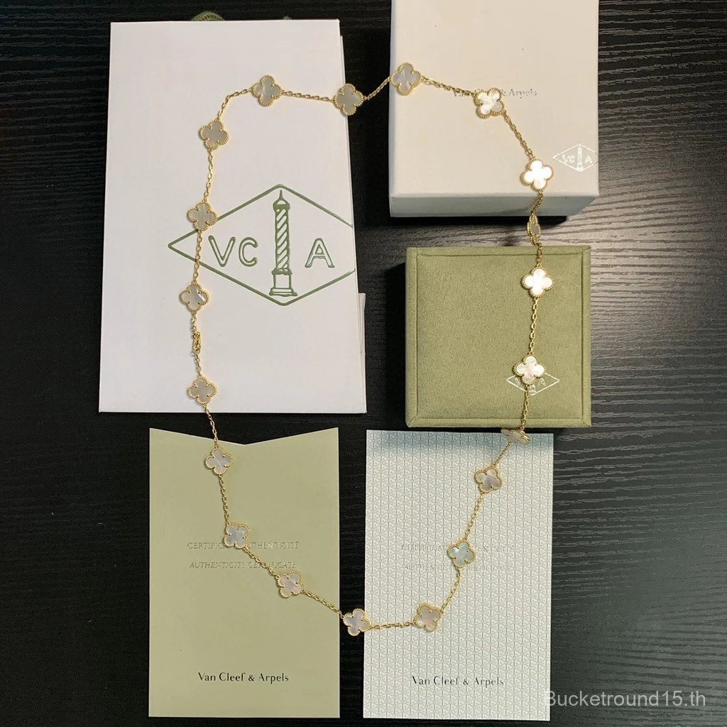 Van Cleef Van Cleef Van Cleef [VCA White Shell 20 Flower Necklace]