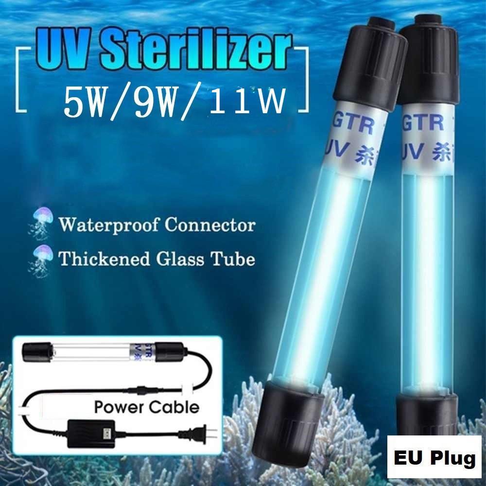 ⚡COD⚡หลอดยูวีแท้ 5W/9W/11W ฆ่าเชื้อสาหร่าย-แบคทีเรีย ท่อแก้วควอตซ์ ใช้ในตู้ปลา-บ่อปลา-น้ำพุ ส่งด่วน