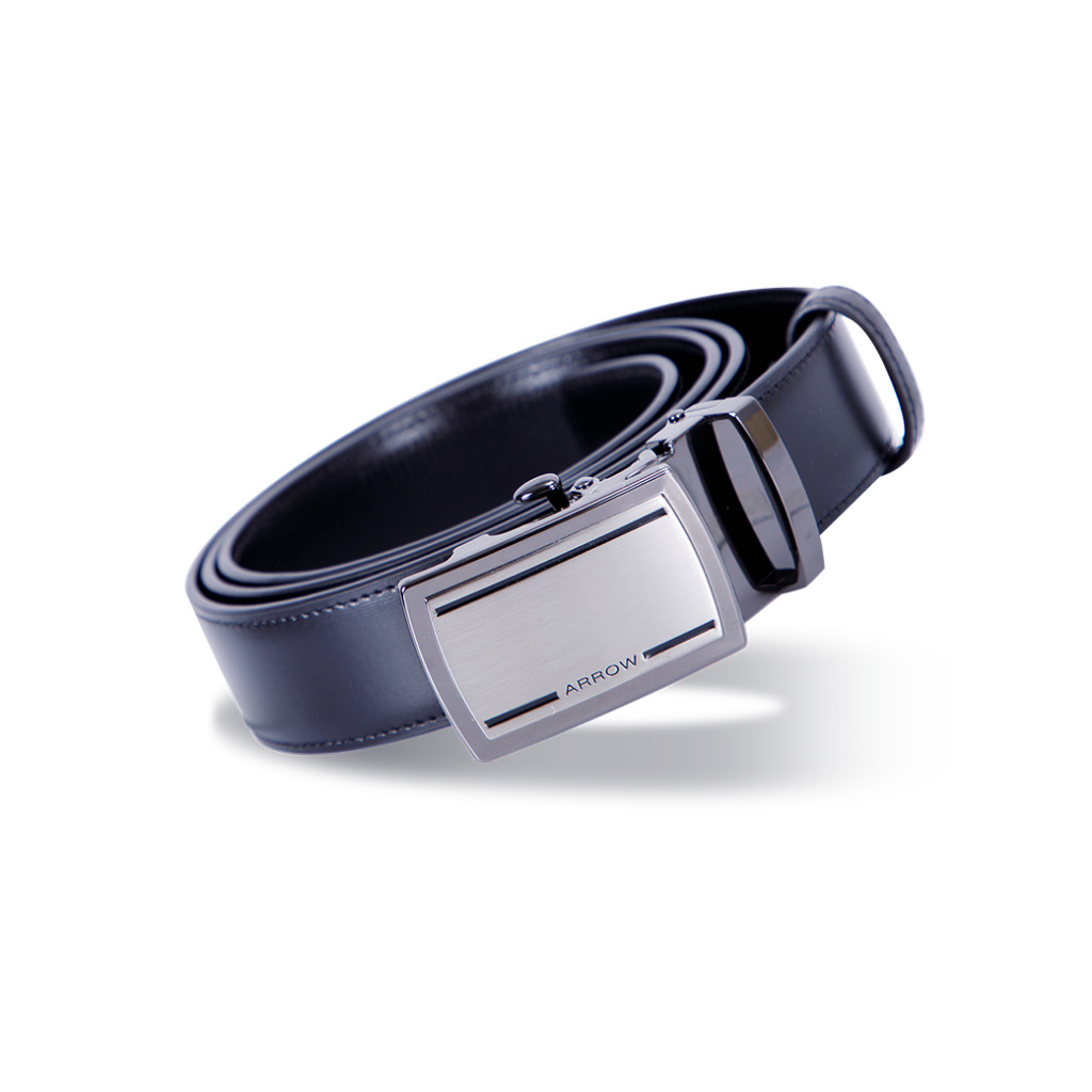 ARROW เข็มขัดผู้ชาย หัวออโต้ Auto Belt (หนังวัวแท้จากอิตาลี) สีดำ มี 2 ขนาดความยาวให้เลือก รุ่น MYCB619