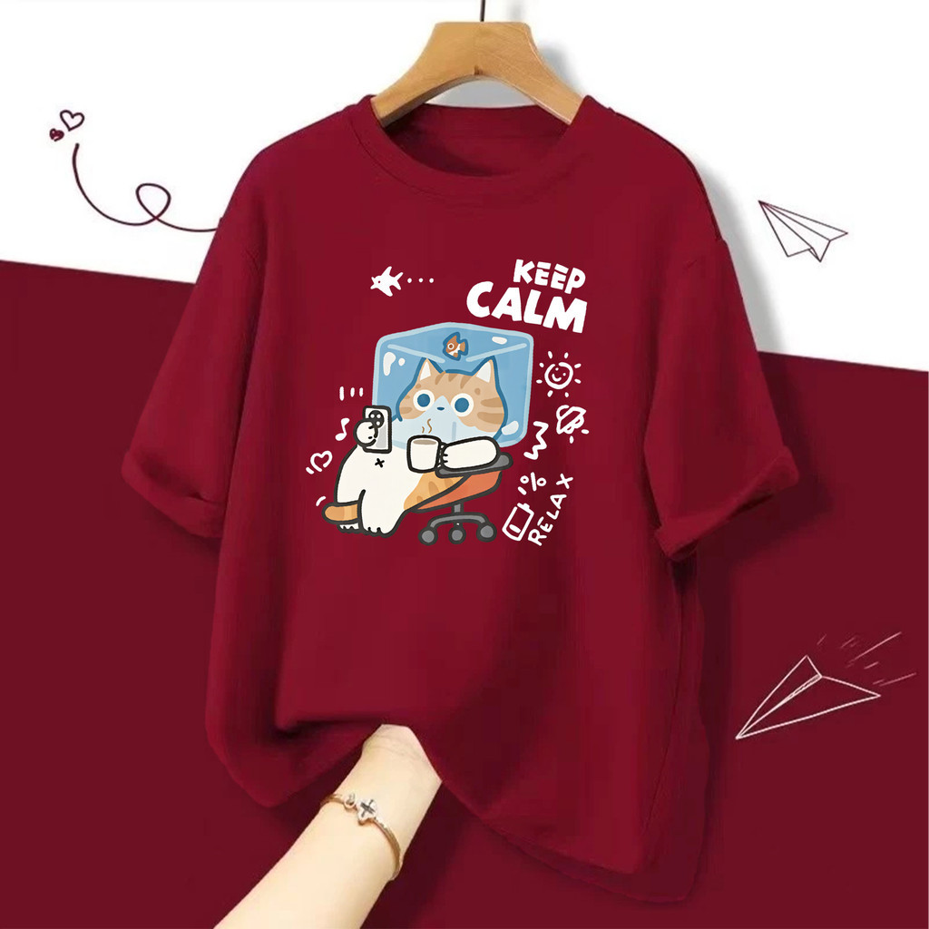 Basiเสื้อแฟชั่น เสื้อยืด oversize ผ้าฝ้าย100% แนวสตรีท รูปที่ 5