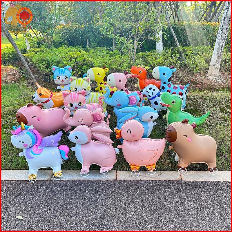 [RG1] 4D การ์ตูนฟอยล์บอลลูนช้างยืนเดินบอลลูนล้อสําหรับเด็กตกแต่งงานเลี้ยงวันเกิดเด็กอาบน้ํา [th]