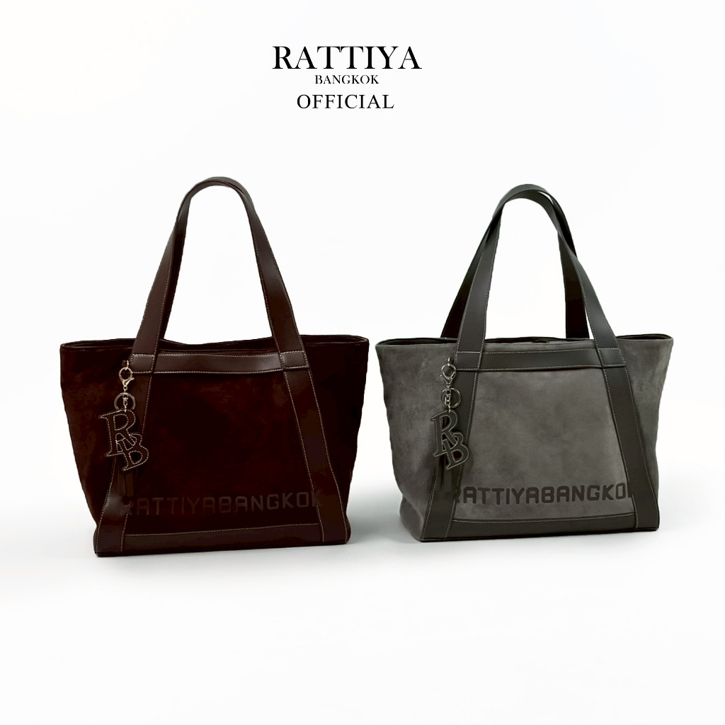 Rattiya Tote Bag / 2 colors กระเป๋าหนังกลับทรง Tote เรียบหรู น้ำหนักเบา สะพายไหล่