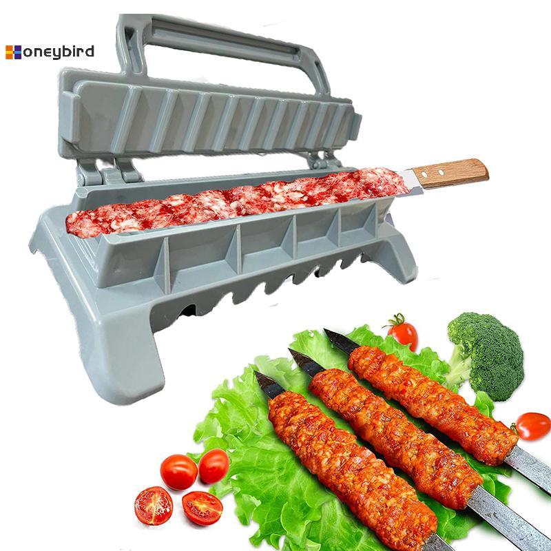 Honeybird Kebab Maker Easy Single Row Grille บาร์บีคิว Skewers เตรียม Kebab Maker กดเครื่องนํากลับมา