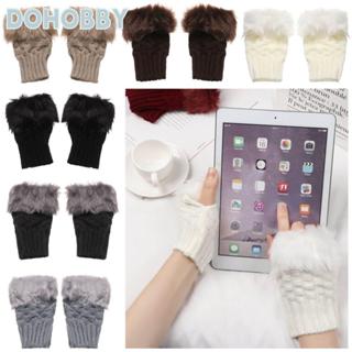 ถุงมือครึ่งนิ้วหนานุ่มสไตล์แฟชั่นเหมือนขนกระต่าย รักษาระดับค…