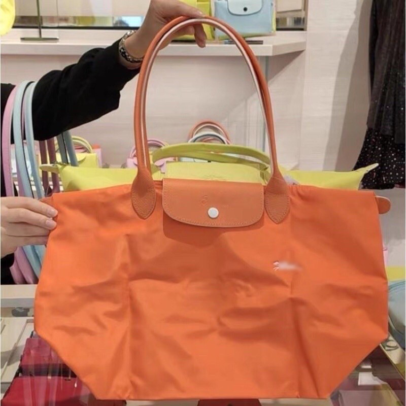 คลังสินค้าพร้อม Le Pliage 1899 2605 619 กระเป๋าถือผู้หญิงด้ามยาวพับกระเป๋าสะพายไนลอนขนาดกลางขนาดใหญ่ DAXK