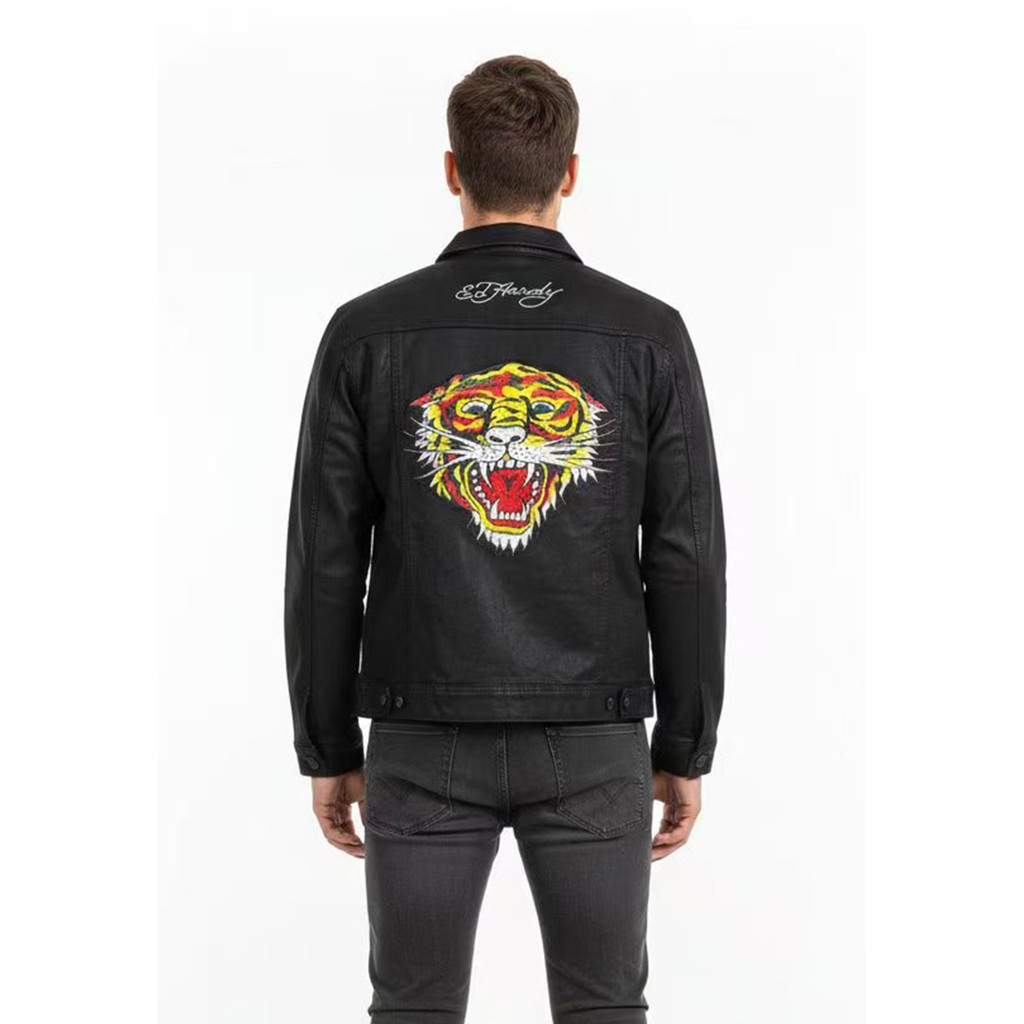 แจ็คเก็ตยีนส์ Ed Hardy Tiger Waxed