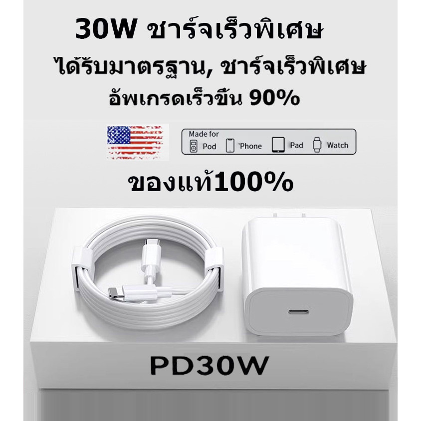 LL Ele mutu: ชุดชาร์จเร็วสำหรับไอโฟน  สายชาร์จ ชาร์จไว PD 30W สายชาต หัวชาร์จเลื่อนดูรายละเอียดสินค้