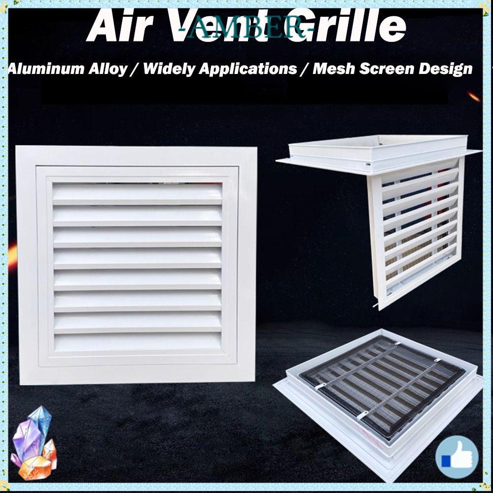 AMBER Gable Vent, ตะแกรงช่องระบายอากาศทรงสี่เหลี่ยมอลูมิเนียมอัลลอยด์, พร้อมบ้านตะแกรงลมกลับตาข่าย
