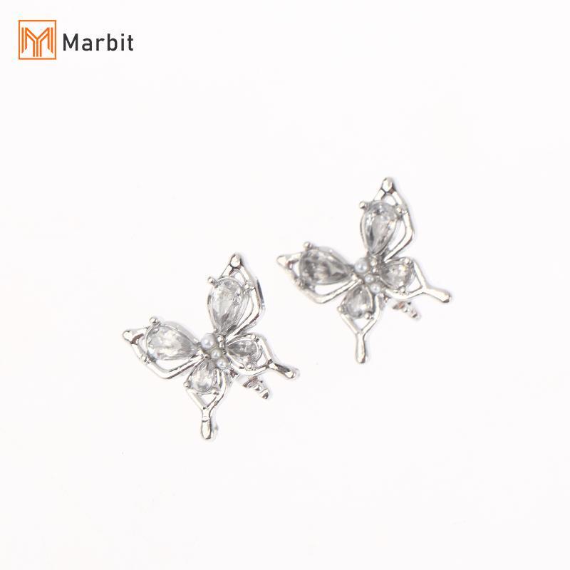 Marbit 2pcs Rhinestone Decor สําหรับคลิปบนหูฟังเปิดหูตกแต่ง Zirconia หูฟังอุปกรณ์เสริม Removeable DIY หูฟังตกแต่ง null
