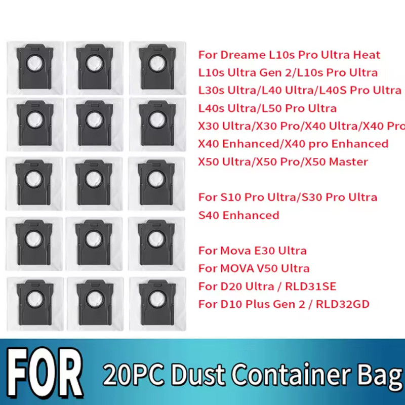ถุงเก็บฝุ่นสําหรับ Dreame L10s Pro Ultra Heat L10s Ultra Gen 2 X30 X30 Pro X40 X40 Pro L40 X50 Ultra