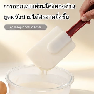 ไม้พายซิลิโคน ไม้พายทนความร้อน เกรดอาหาร ไม้พายทำอาหารอย่างดี ด้ามไนล่อน แบบแบน