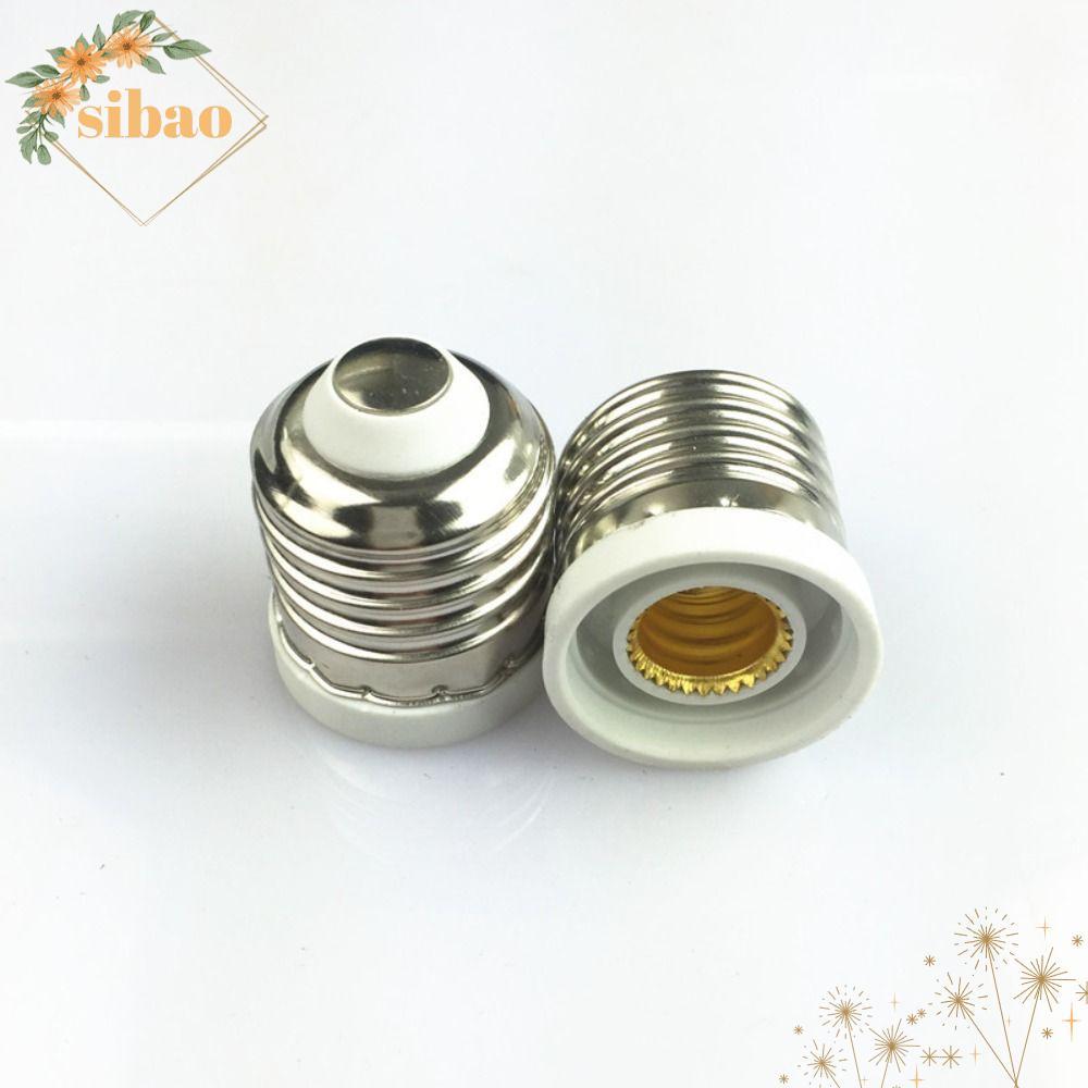 SIBAO ตัวแปลงฐานโคมไฟ E27 เป็น E12 พลาสติกโลหะทนความร้อน สีขาว สำหรับหลอดไฟ LED ในบ้าน อุปกรณ์เสริมที่ทนทาน