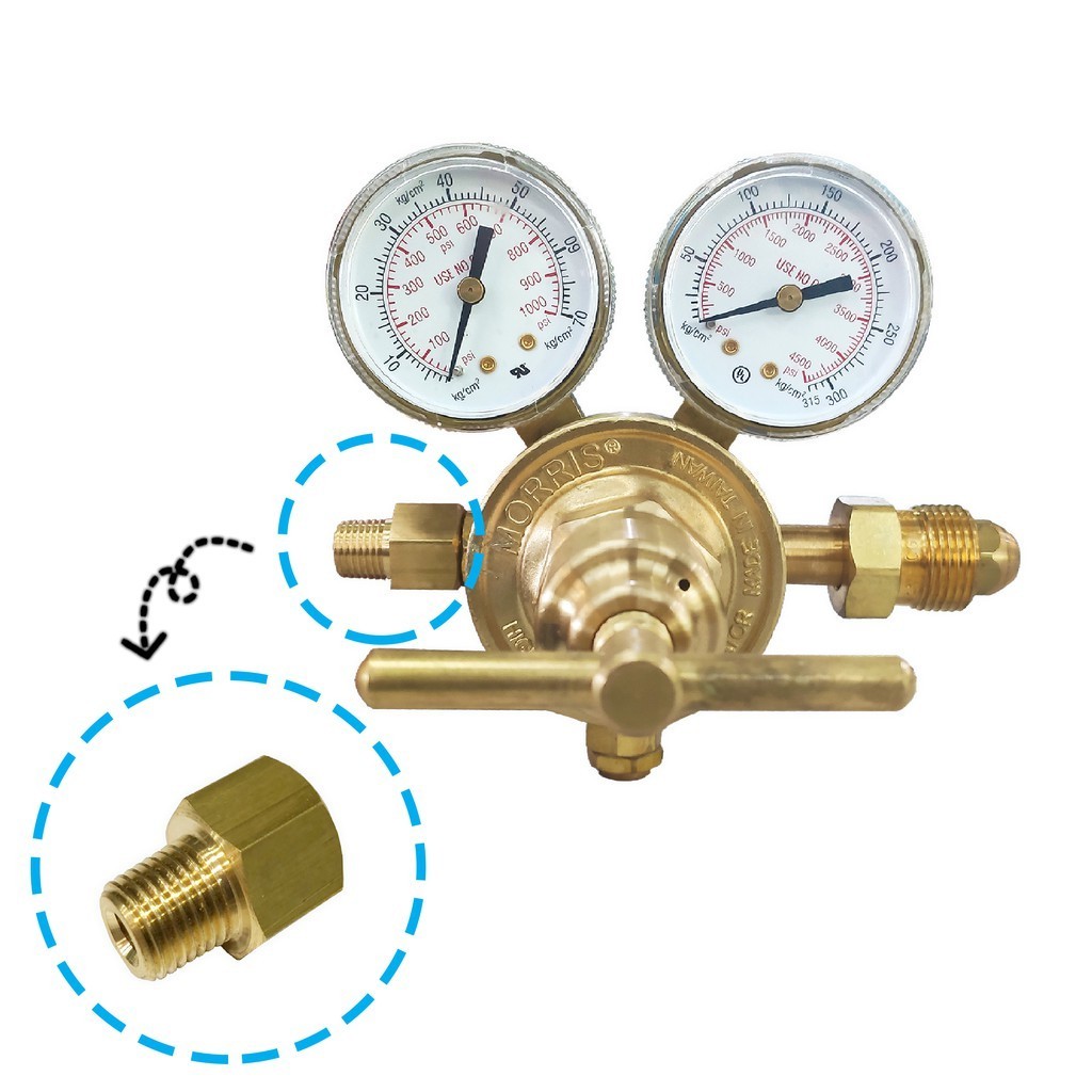 ออกใบกำกับภาษีได้ ส่งทันที MORRIS เกจ์แก๊สไนโตรเจนแรงดันสูง (50บาร์/700psi) 203-50M-N2 มีปลายทาง ตรง
