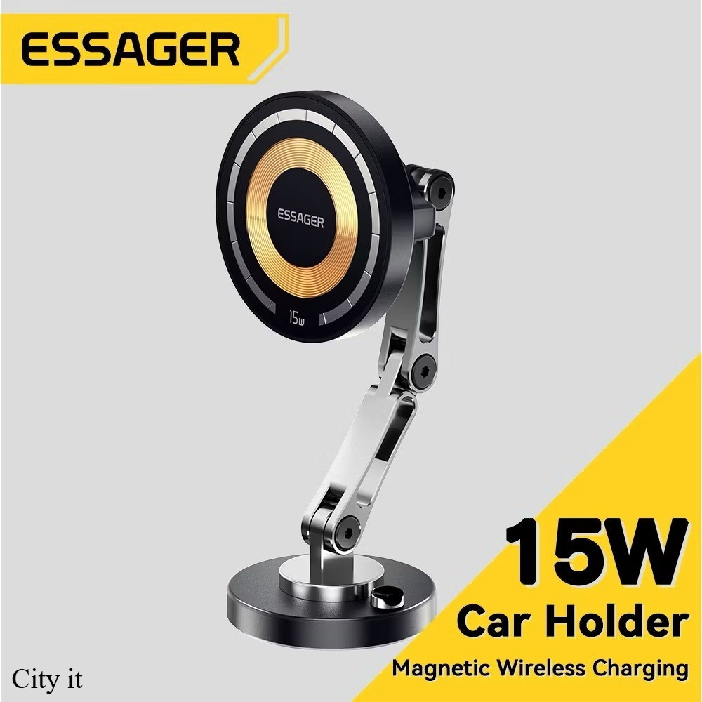 Essager 15W ที่ชาร์จโทรศัพท์แบบไร้สายหมุนได้ที่ชาร์จในรถไร้สายหมุนได้ยึดที่ใส่โทรศัพท์ Z3