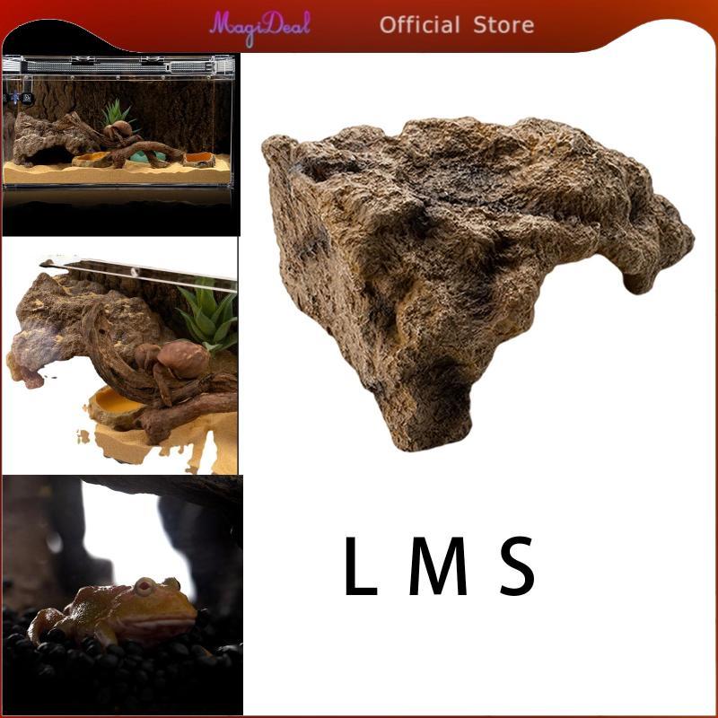 MagiDeal สัตว์เลื้อยคลาน Hiding Cave Hide Rest Cave อุปกรณ์เสริมเครื่องประดับหลุมภูมิทัศน์ Rock Cave