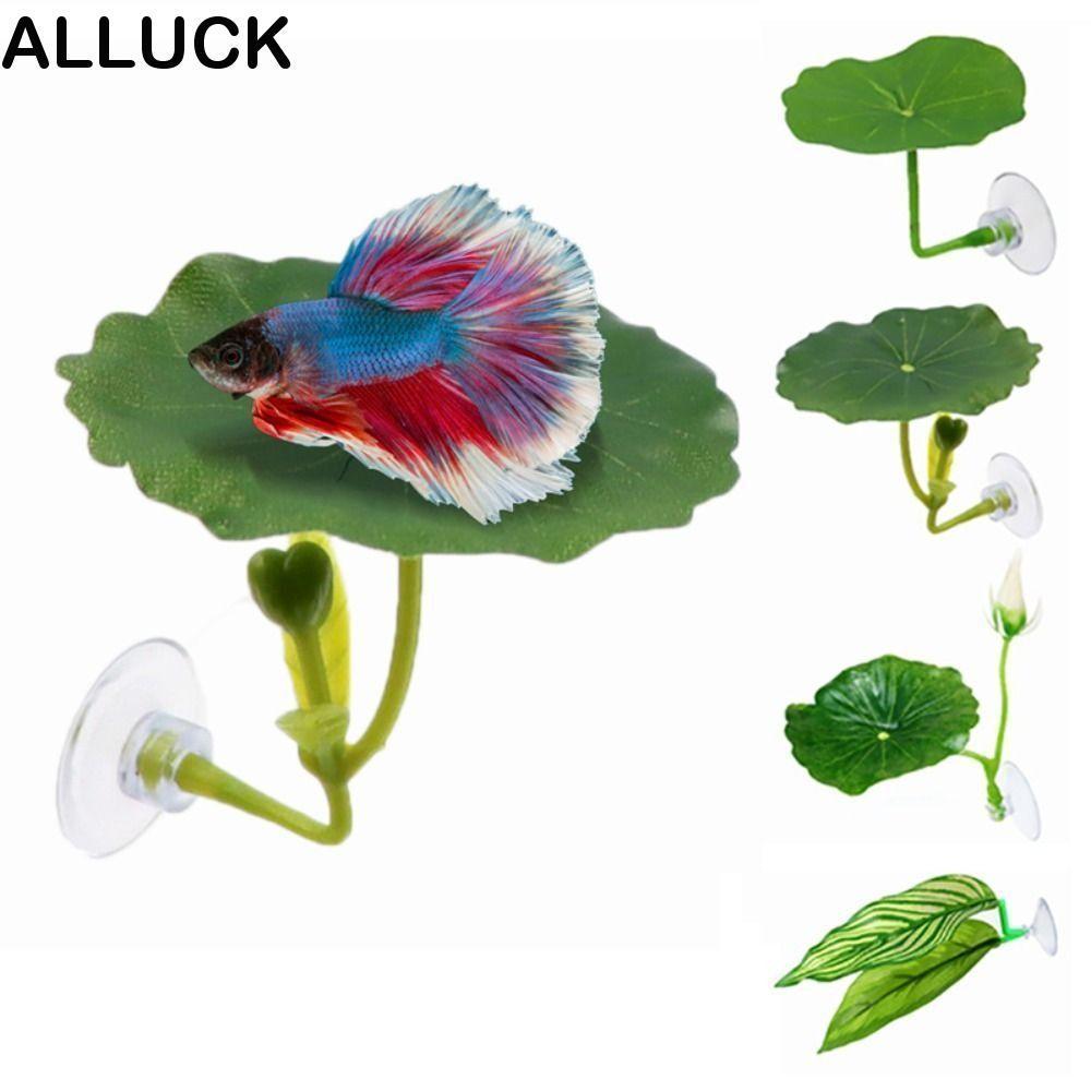 ใบบัวจำลองสำหรับตู้ปลา - หญ้าเทียมตกแต่ง ที่พักผ่อน วางไข่สำหรับปลา (สีเขียว/ธรรมชาติ)