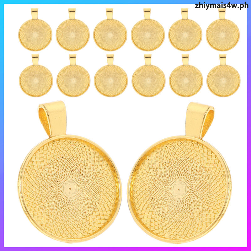 20 ชิ้นสร้อยคอ Bezels สําหรับเครื่องประดับเรซิ่นทําการตั้งค่า Charm อลูมิเนียมรอบจี้ zhiymais4w