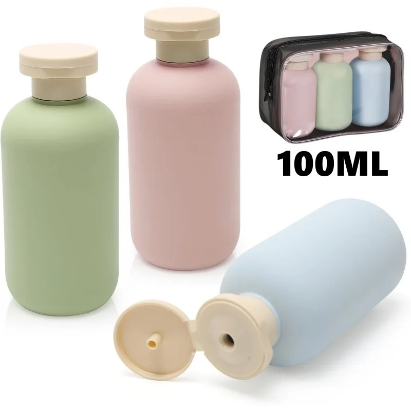 Travel Toiletry Bottles 100ml ขวดรีฟิลแบบพกพาสําหรับสบู่แชมพูโลชั่น
