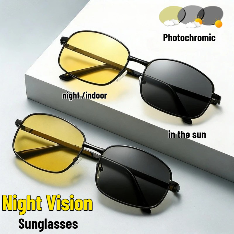 แว่นตากันแดด Photochromic Night Vision UV400 สำหรับผู้ชายและผู้หญิง สไตล์แฟชั่น สวมใส่ได้ทั้งกีฬากลางแจ้งและขับรถ