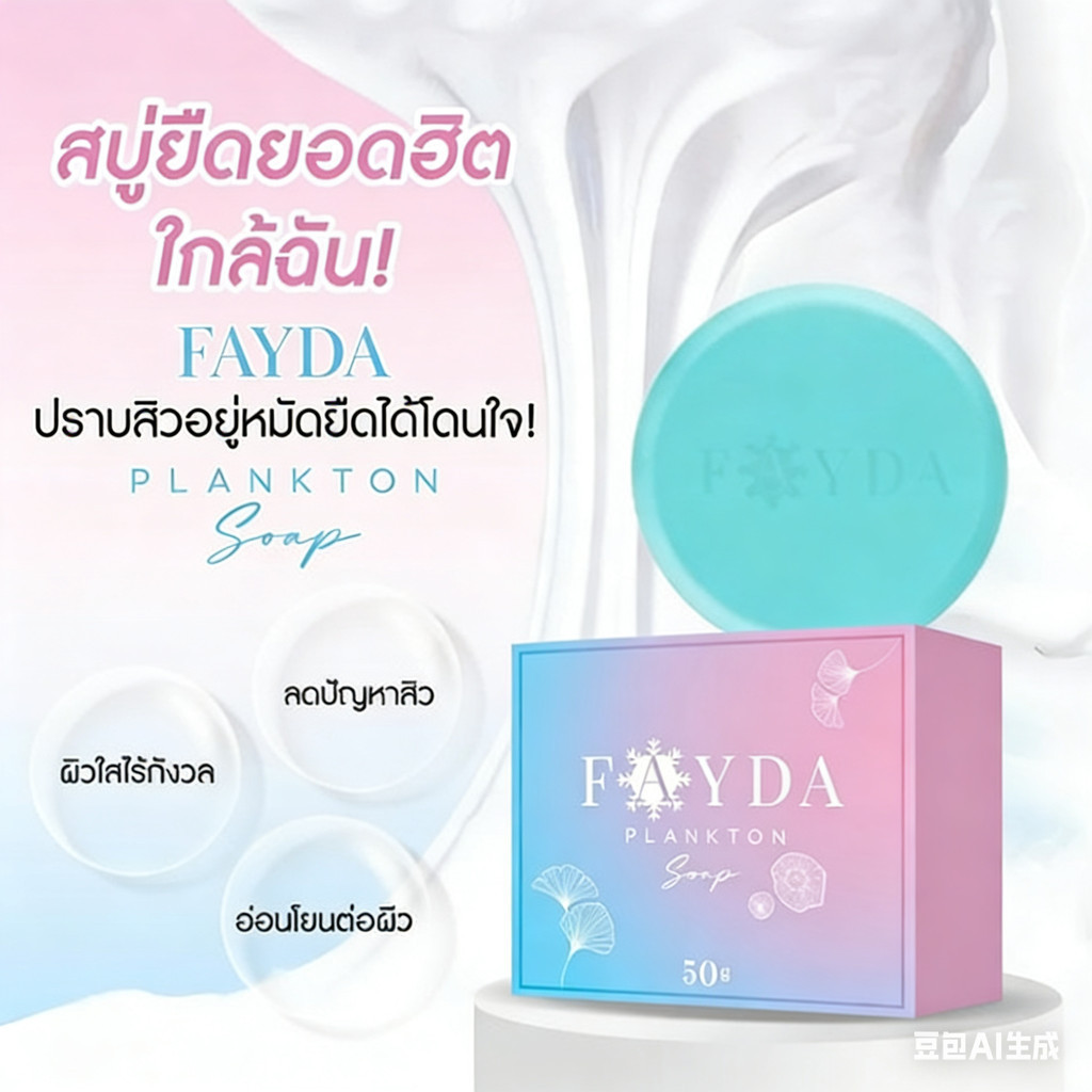 [ใหม่] FayDa Plankton Bloom Soap – Whitens skin to be clean and clear, tightens pores with a radiant