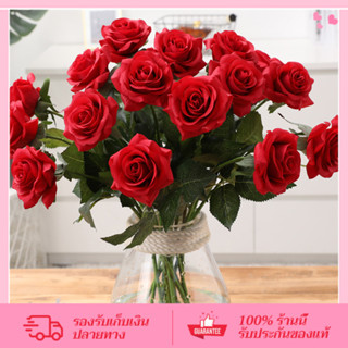 CORNER ดอกไม้ปลอม ช่อดอกไม้ประดิษฐ์ ผ้าไหม ดอกกุหลาบ ช่อดอกโ…