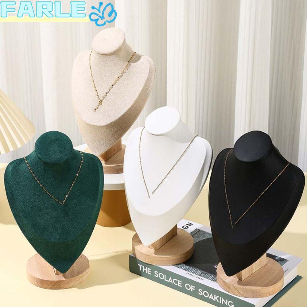 Frl ชั้นวางโชว์สร้อยคอ,ชั้นเก็บเครื่องประดับโชว์,สร้อยคอโมเดลโชว์ไม้หนังนิ่ม