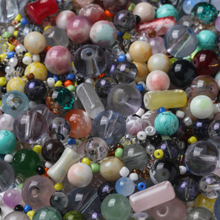 30-50g ลูกปัดแก้วคละแบบ 3-14mm สีสันสดใส สําหรับ DIY ทําสร้อ…