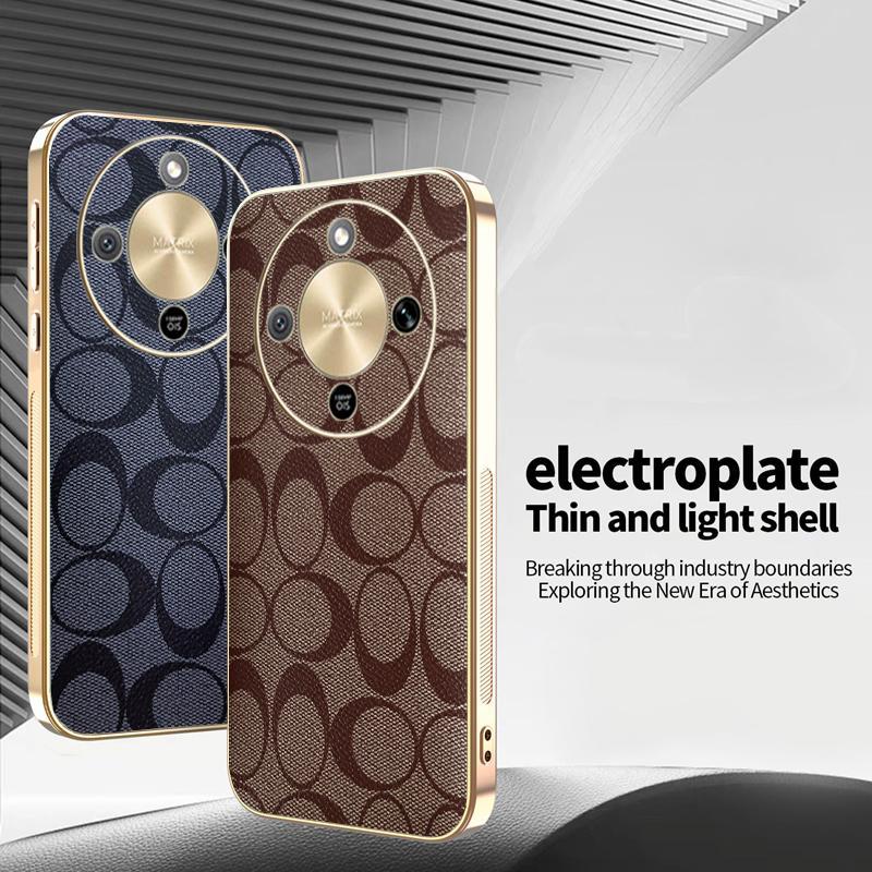 เคสสําหรับ Honor X9d X9C X9B หรูหราแฟชั่นหนัง Electroplated Edge Anti-Drop โทรศัพท์ป้องกันกรณี