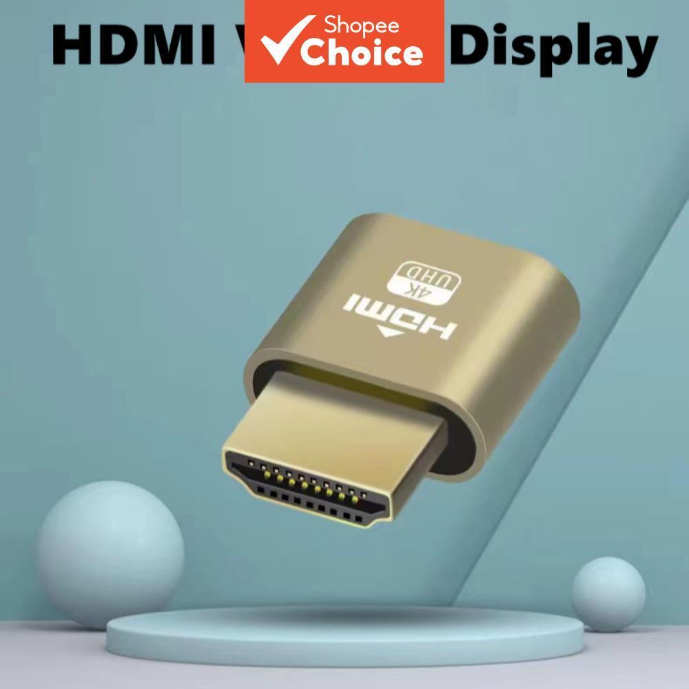 VGA ถึง 4K HDMI Dummy Plug Emulator Virtual Display Lock สําหรับ GPU Mining Server Pro