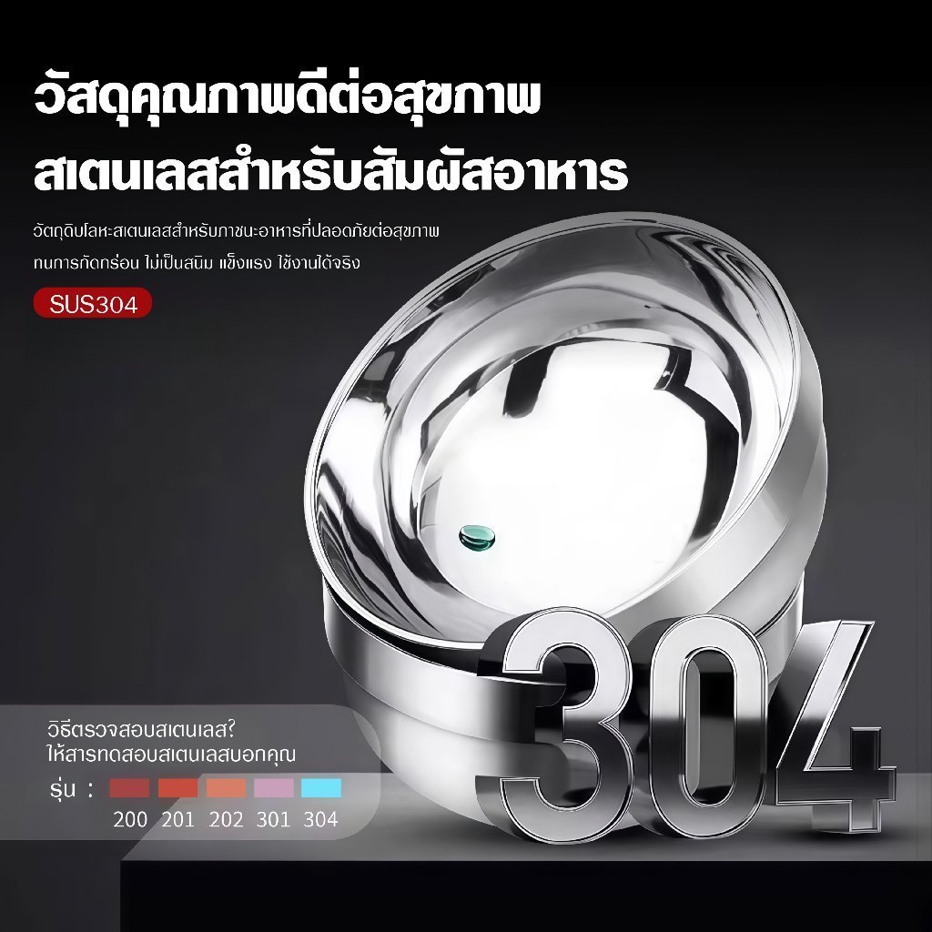 【ส่งในไทย】ชามสเตนเลส ชามเกาหลี ชามสองชั้นสไตล์เกาหลี รูปที่ 2