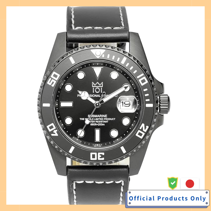 HYAKUICHI 101 No.2 Quartz HYAKUICHI Divers 20ATM Water Resistant Watch Date Unidirectional Bezel Lea