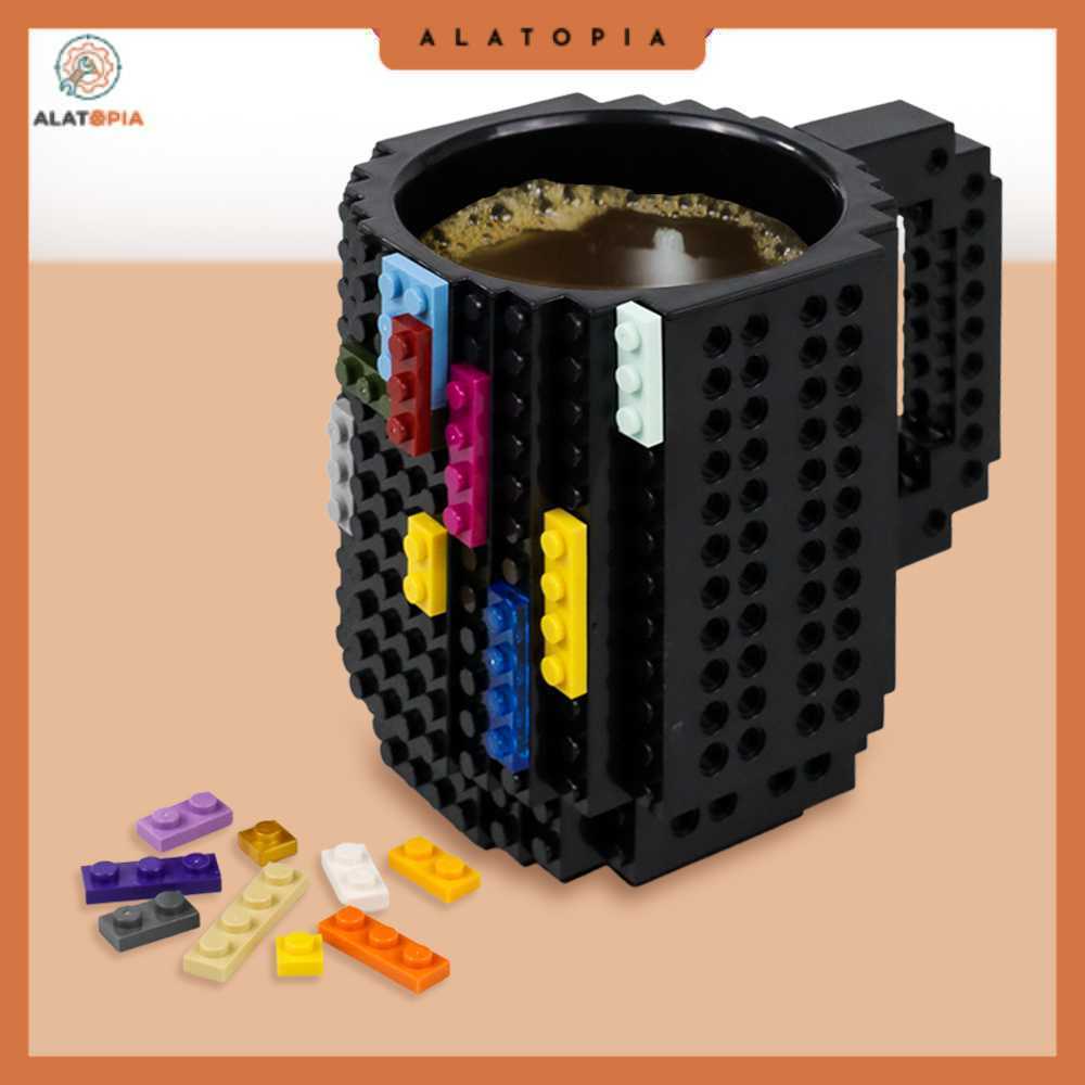 VKTECH แก้วน้ําสําหรับเด็กบล็อก Build-On Brick ของเล่นแก้ว 350ml - 936SN