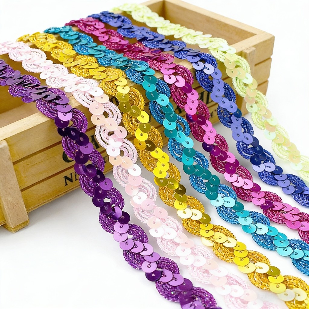 2Yards ริบบิ้นคลื่นเลื่อมหลากสี 15 มม.