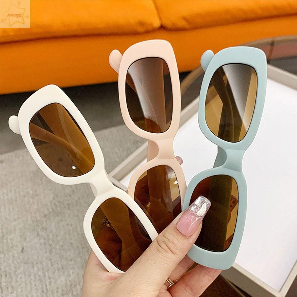 AWNGD Kids Oval Frame Sun Glasses, Outdoor Sun Protection Childrens Square Glasses, Cute Summer Shad