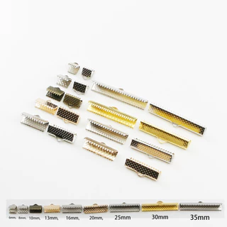 50ชิ้น ตัวปิดจบสายริบบิ้น 6-40mm สําหรับ DIY ทําสร้อยคอ สร้อยข้อมือสายหนัง เครื่องประดับ คุณภาพดี แข็งแรง