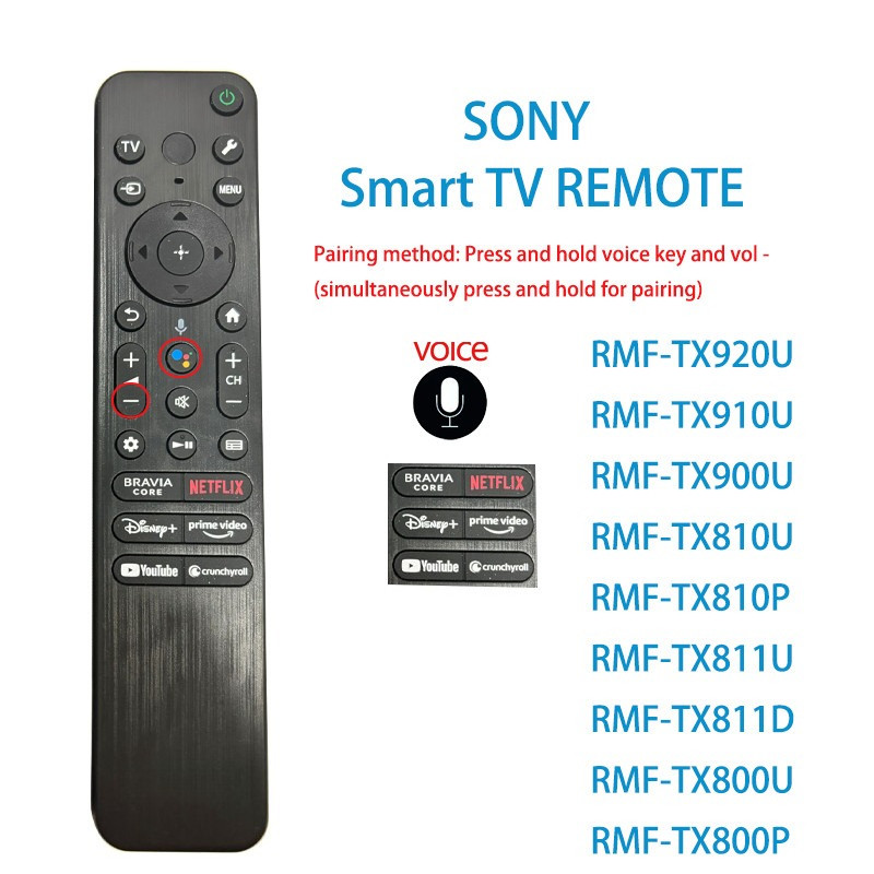 คำสั่งเสียง รีโมท SONY LED สมาร์ท 4K รีโมททีวี remote RMF-TX810U TX810P TX811U RMF-TX920U
