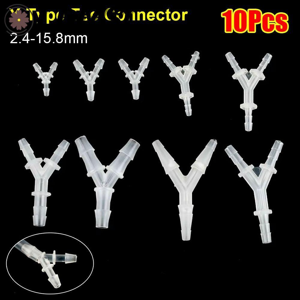 LDMSL 10 ชิ้น Y-Type Tee Connector, 2.4-15.8 มิลลิเมตร 3 Way Connector, ทนทาน PP PE ท่อพลาสติกอุปกรณ